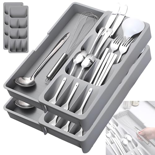 VIDETOL Besteckkasten für Schubladen, Besteck Organizer, Besteck Organizer Schublade, Besteckhalter Utensilienhalter für Löffel, Messer Gabel und Besteck von VIDETOL