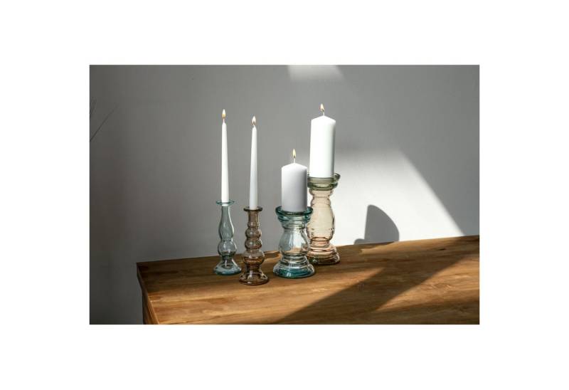VIDRIOS SAN MIGUEL SL Kerzenständer 6x Kerzenleuchter Baco 22cm Glas Ständer Stumpen Stab Halter Teelicht von VIDRIOS SAN MIGUEL SL