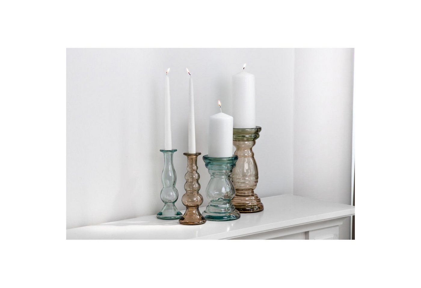 VIDRIOS SAN MIGUEL SL Kerzenständer 6x Kerzenleuchter Glas Innendekoration Ständer Halter Teelicht Advent von VIDRIOS SAN MIGUEL SL