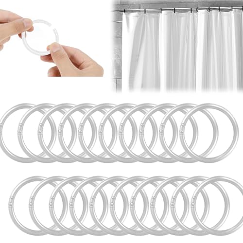 VIDSTW 100 Stück Duschvorhang Ringe Innendurchmesser 40 Mm Duschvorhang Haken Eröffnungsdesign Duschvorhangringe Glatt und Gratfrei Shower Curtain Rings für die Meisten Vorhänge (Weiß) von VIDSTW