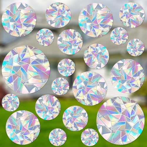 VIDSTW 2 Stück Suncatcher Sticker Sonnenfangende Hand Sonnenfänger Sticker Vogelschutz Prisma Fensteraufkleber Regenbogeneffekt für Fenster Glastüren Terrassentüren Glasschiebetüren von VIDSTW