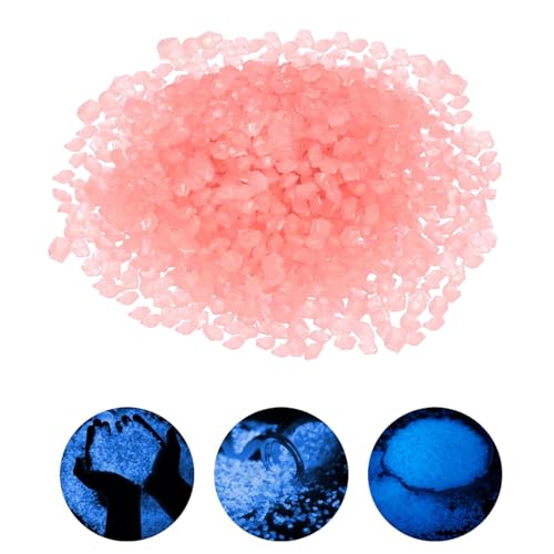 VIDSTW 250 G Leuchtsteine Leuchtsteine Garten Leuchtsteine Kinder Glitzersteine Fluoreszierende Steine Dekosteine Glitzer Steine für Garten Aquarium Kinderzimmer Balkon Deko (Rosa) von VIDSTW