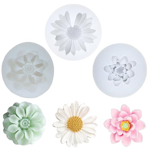 VIDSTW 3 Stück Silikonform Kerzen Silikonformen 3D Kerzenformen Silikon Blumendesign Silikonformen Gießformen Blumen Gänseblümchen Silikonform Blumen Lotus für Kerzen Seifen Pralinen Bonbons VIDSTW 3 Stück Silikonform Kerzen Silikonformen 3D Kerzenformen Silikon Blumendesign Silikonformen Gießformen Blumen Gänseblümchen Silikonform Blumen Lotus für Kerzen Seifen Pralinen Bonbons von VIDSTW