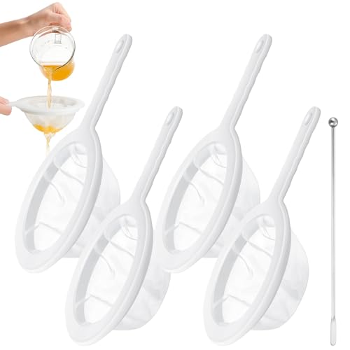 VIDSTW 4 Stück Sieb Fein mit 1 Rührstab Feines Sieb Ultrafeines Sieb Feinmaschig 80/100/200/400 Mesh Nylon Sieb mit Griff Sieb Küche Lebensmittel Feines Sieb für Saft Milch Kaffee VIDSTW 4 Stück Sieb Fein mit 1 Rührstab Feines Sieb Ultrafeines Sieb Feinmaschig 80/100/200/400 Mesh Nylon Sieb mit Griff Sieb Küche Lebensmittel Feines Sieb für Saft Milch Kaffee von VIDSTW