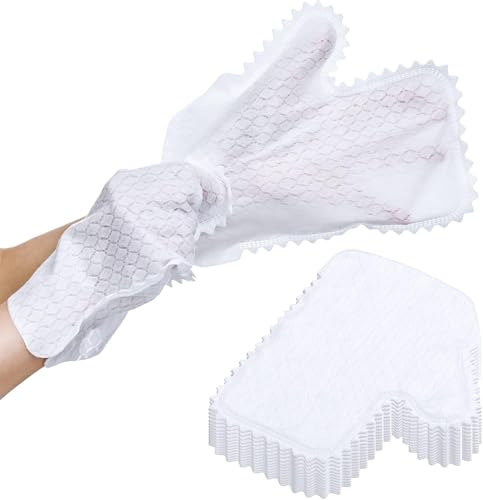 VIDSTW 40 Stück Putzhandschuhe Spültücher Handschuhe Wiederverwendbar Putzlappen Haushaltshandschuhe Fischschuppen-Design Küchenlappen Lappen Küche Handschuhe Rags für Küche Wohnzimmer Auto Büro von VIDSTW