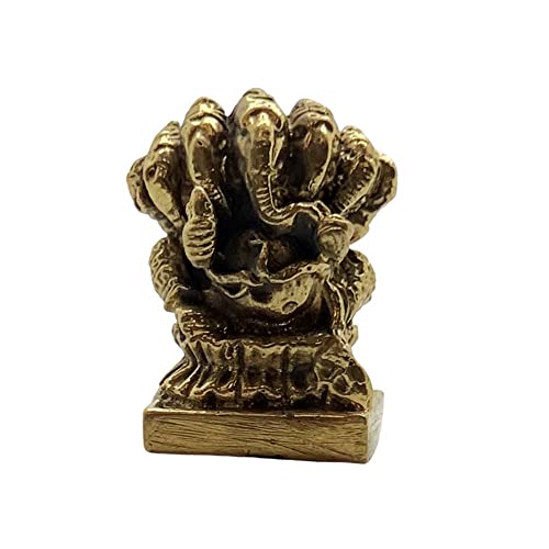 VIE Naturals Miniatur-Figuren aus Messing, Ganesh mit fünf Köpfen, Mehrfarbig, Einheitsgröße von ViE