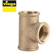 Viega - Rotguss Winkel, Fitting, Rotguss T-Stück, 1 1/2 ig/ig/ig, Modell 3130 von VIEGA