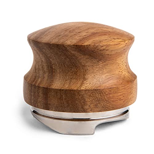 VIENESSO Distributor (58 mm) zur Extraktion des Kaffeepucks - Kaffeeverteiler für Siebträger mit Einstellbarer Höhe I Leveler aus Edelstahl und Holz-inkl. Ablage I Tamper von VIENESSO