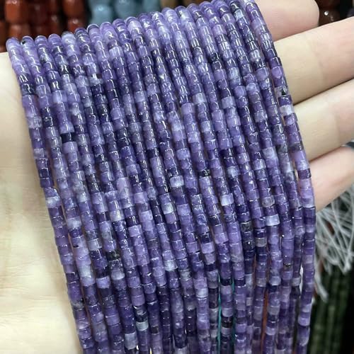 2 * 3.0mM Flat Cylinder Agates Lapis Lazuli Tiger Eye Jaspers Tube Spacer Beads For Jewelry Making Diy Bracelet Natural Stone-Charoite stone-2X3.0mm 150pcs von VIEPGJ