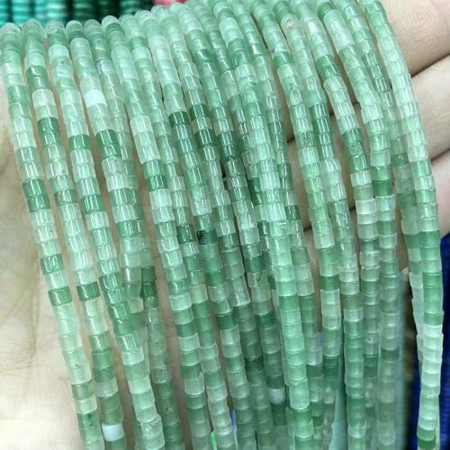 2 * 3.0mM Flat Cylinder Agates Lapis Lazuli Tiger Eye Jaspers Tube Spacer Beads For Jewelry Making Diy Bracelet Natural Stone-Green Aventurine-2X3.0mm 150pcs von VIEPGJ