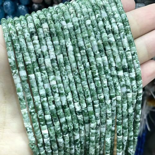 2 * 3.0mM Flat Cylinder Agates Lapis Lazuli Tiger Eye Jaspers Tube Spacer Beads For Jewelry Making Diy Bracelet Natural Stone-Green dot stone-2X3.0mm 150pcs von VIEPGJ