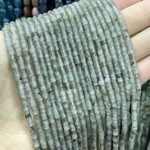 2 * 3.0mM Flat Cylinder Agates Lapis Lazuli Tiger Eye Jaspers Tube Spacer Beads For Jewelry Making Diy Bracelet Natural Stone-Grey Labradorit-2X3.0mm 150pcs von VIEPGJ