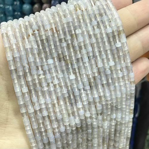 2 * 3.0mM Flat Cylinder Agates Lapis Lazuli Tiger Eye Jaspers Tube Spacer Beads For Jewelry Making Diy Bracelet Natural Stone-Grey agate-2X3.0mm 150pcs von VIEPGJ