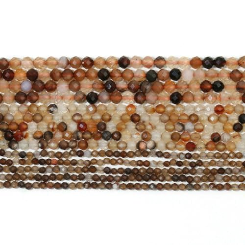 2 3 4,0 mm natürliche facettierte Citrin-Opal-Jade-Onyx-Edelsteinperlen, runde Mineralperlen zur Schmuckherstellung, DIY-Armbandzubehör – Kaffee-Achat – 2 mm (ca. 170 Stück) von VIEPGJ