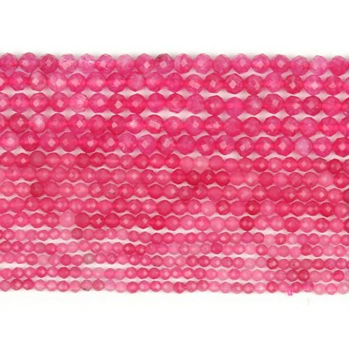 2 3 4,0 mm natürliche facettierte Citrin-Opal-Jade-Onyx-Edelsteinperlen, runde Mineralperlen zur Schmuckherstellung, DIY-Armbandzubehör – Rosenroter Quarz – 3,0 mm (ca. 110 Stück) von VIEPGJ