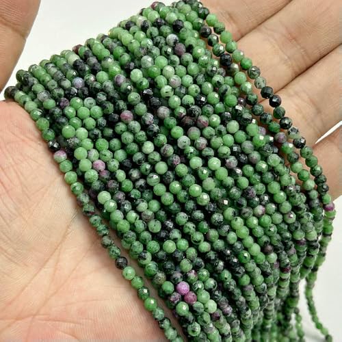2mm 3.0mm 4.0mm Natural Stone Beads Faceted Green Malachite Turquoises Agates Quartz Spacer Beads for Jewelry Making DIY Accessries-Epidote-4.0mm about 90pcs von VIEPGJ