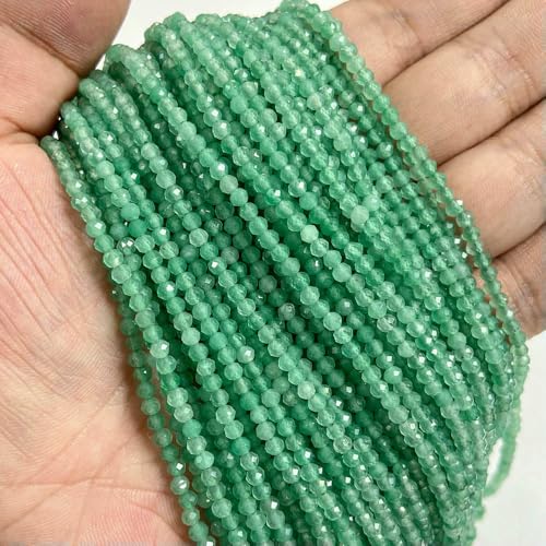 2mm 3.0mm 4.0mm Natural Stone Beads Faceted Green Malachite Turquoises Agates Quartz Spacer Beads for Jewelry Making DIY Accessries-Green Aventurine-2mm about 18 2mm 3.0mm 4.0mm Natural Stone Beads Faceted Green Malachite Turquoises Agates Quartz Spacer Beads for Jewelry Making DIY Accessries-Green Aventurine-2mm about 18 von VIEPGJ
