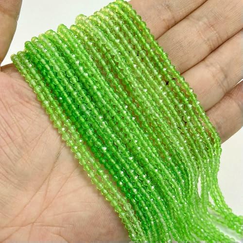 2mm 3.0mm 4.0mm Natural Stone Beads Faceted Green Malachite Turquoises Agates Quartz Spacer Beads for Jewelry Making DIY Accessries-Green Quartz_a-3.0mm about 12 von VIEPGJ
