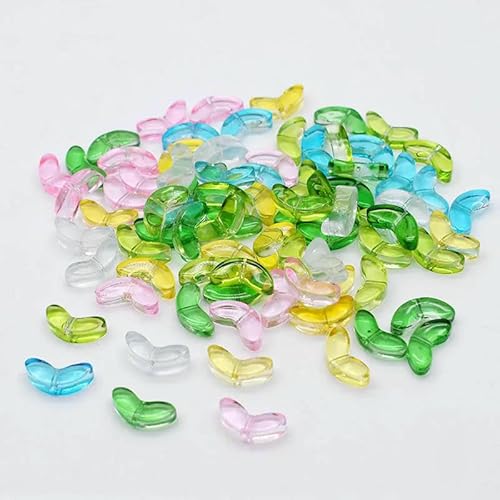 30pcs 9mm Tulips Flowers Lampwork Beads Multicolor Glass Flora Beads Loose Beads For DIY Bracelets Necklace Craft Supplies-Leaf 07-30pcs von VIEPGJ