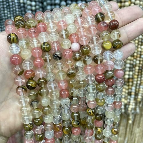 4–10 mm natürliche runde Tigerauge-Amazonit-Achat-Rosenquarz-Angelit-Lavasteinperlen zur Schmuckherstellung, DIY-Armbandzubehör, buntes Glas, 6 mm, 60 Stück Perlen 4–10 mm natürliche runde Tigerauge-Amazonit-Achat-Rosenquarz-Angelit-Lavasteinperlen zur Schmuckherstellung, DIY-Armbandzubehör, buntes Glas, 6 mm, 60 Stück Perlen von VIEPGJ