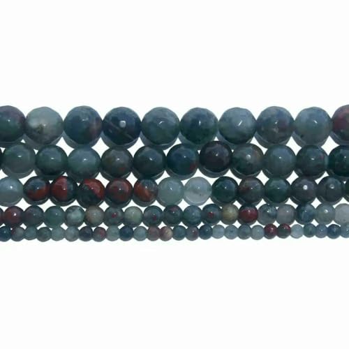 4 6 8 10 MM Faceted Natural Stone Bead Pink Quartz Amethysts Agates Lapis lazuli For Jewelry Making DIY Bracelet Necklace-African Blood Stone-10mm 35pcs beads von VIEPGJ