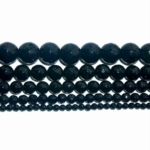 4 6 8 10 MM Faceted Natural Stone Bead Pink Quartz Amethysts Agates Lapis lazuli For Jewelry Making DIY Bracelet Necklace-Black Agate-4.0mm 95pcs beads 4 6 8 10 MM Faceted Natural Stone Bead Pink Quartz Amethysts Agates Lapis lazuli For Jewelry Making DIY Bracelet Necklace-Black Agate-4.0mm 95pcs beads von VIEPGJ