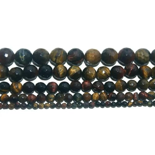 4 6 8 10 MM Faceted Natural Stone Bead Pink Quartz Amethysts Agates Lapis lazuli For Jewelry Making DIY Bracelet Necklace-Colorful Tiger eye-4.0mm 95pcs beads von VIEPGJ