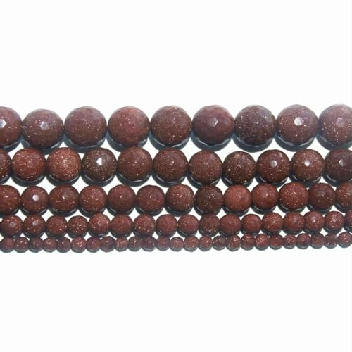 4 6 8 10 MM Faceted Natural Stone Bead Pink Quartz Amethysts Agates Lapis lazuli For Jewelry Making DIY Bracelet Necklace-Golden Sand Stone-6mm 60pcs beads von VIEPGJ