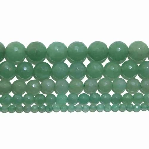 4 6 8 10 MM Faceted Natural Stone Bead Pink Quartz Amethysts Agates Lapis lazuli For Jewelry Making DIY Bracelet Necklace-Green Aventurine-4.0mm 95pcs beads von VIEPGJ