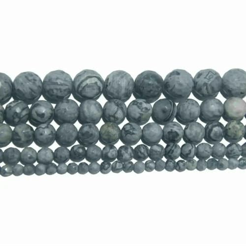 4 6 8 10 MM Faceted Natural Stone Bead Pink Quartz Amethysts Agates Lapis lazuli For Jewelry Making DIY Bracelet Necklace-Map Stone-4.0mm 95pcs beads von VIEPGJ