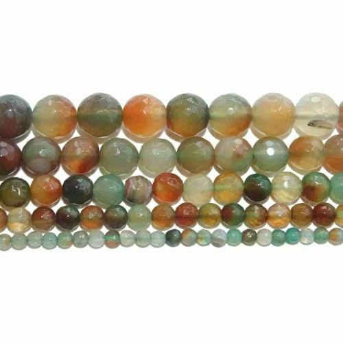 4 6 8 10 MM Faceted Natural Stone Bead Pink Quartz Amethysts Agates Lapis lazuli For Jewelry Making DIY Bracelet Necklace-Peacock agate-6mm 60pcs beads von VIEPGJ