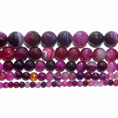 4 6 8 10 MM Faceted Natural Stone Bead Pink Quartz Amethysts Agates Lapis lazuli For Jewelry Making DIY Bracelet Necklace-Red stripes-8mm 45pcs beads 4 6 8 10 MM Faceted Natural Stone Bead Pink Quartz Amethysts Agates Lapis lazuli For Jewelry Making DIY Bracelet Necklace-Red stripes-8mm 45pcs beads von VIEPGJ