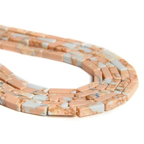 4x13.0mm Natural Square Tube Beads Tiger Eye Turquoises Amethysts Imperial Jaspers Loose Beads for Jewelry Making DIY Bracelet-Imperial Stone-4x13.0mm about 30pc von VIEPGJ