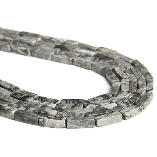 4x13.0mm Natural Square Tube Beads Tiger Eye Turquoises Amethysts Imperial Jaspers Loose Beads for Jewelry Making DIY Bracelet-Map Stone-4x13.0mm about 15pcs von VIEPGJ