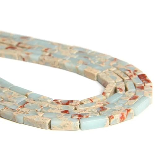 4x13.0mm Natural Square Tube Beads Tiger Eye Turquoises Amethysts Imperial Jaspers Loose Beads for Jewelry Making DIY Bracelet-Shou Shan Stone-4x13.0mm about 30p von VIEPGJ