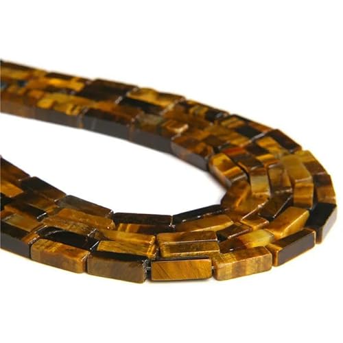 4x13.0mm Natural Square Tube Beads Tiger Eye Turquoises Amethysts Imperial Jaspers Loose Beads for Jewelry Making DIY Bracelet-Tiger Eye-4x13.0mm about 30pcs von VIEPGJ