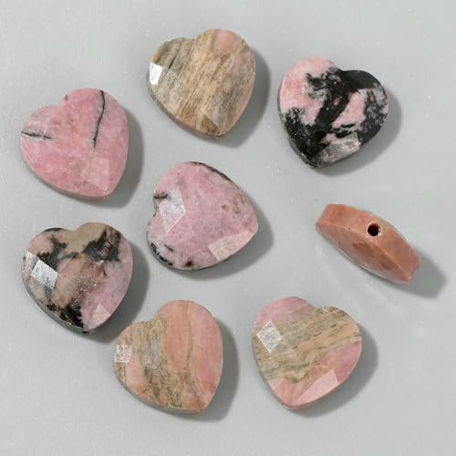 Faceted Heart Shape Stone Bead Natural Tiger Eye Amethysts Clear Quartzs Charms Beads For Jewelry Making DIY Supply-Rhodonite-1 piece Faceted Heart Shape Stone Bead Natural Tiger Eye Amethysts Clear Quartzs Charms Beads For Jewelry Making DIY Supply-Rhodonite-1 piece von VIEPGJ