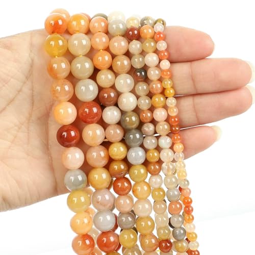 Natural Stone Beads Blue Aquamarine Agate Tiger Eye Quartz Jades Loose Beads For Jewelry Making 4/6/8/10/12mm DIY Bracelets-Gold jade-4.0mm about 90pcs von VIEPGJ