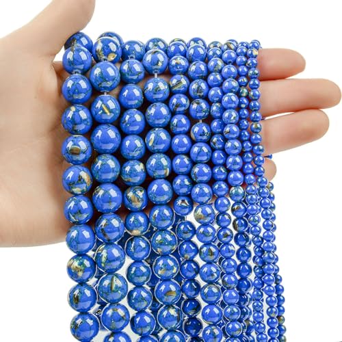 Natural Stone Beads Blue Aquamarine Agate Tiger Eye Quartz Jades Loose Beads For Jewelry Making 4/6/8/10/12mm DIY Bracelets-Shell stone-12mm about 29pcs Natural Stone Beads Blue Aquamarine Agate Tiger Eye Quartz Jades Loose Beads For Jewelry Making 4/6/8/10/12mm DIY Bracelets-Shell stone-12mm about 29pcs von VIEPGJ