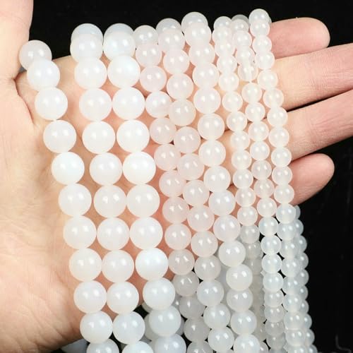 Natural Stone Beads Blue Aquamarine Agate Tiger Eye Quartz Jades Loose Beads For Jewelry Making 4/6/8/10/12mm DIY Bracelets-White Agate-12mm about 29pcs Natural Stone Beads Blue Aquamarine Agate Tiger Eye Quartz Jades Loose Beads For Jewelry Making 4/6/8/10/12mm DIY Bracelets-White Agate-12mm about 29pcs von VIEPGJ