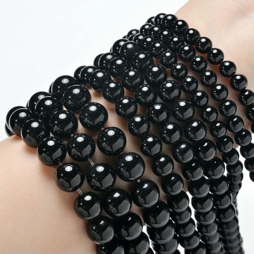 Natural Stone Beads Blue Tiger Eye Agate Turquoise Rose Quartz lapis Jade Round Loose Beads for Jewelry Making DIY Bracelet-Black agate-8mm about 45 pcs Natural Stone Beads Blue Tiger Eye Agate Turquoise Rose Quartz lapis Jade Round Loose Beads for Jewelry Making DIY Bracelet-Black agate-8mm about 45 pcs von VIEPGJ