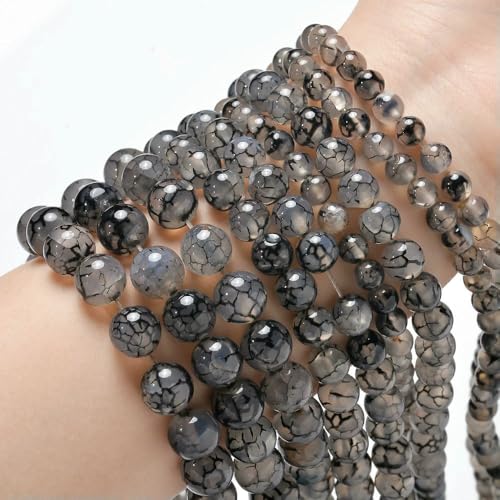 Natural Stone Beads Blue Tiger Eye Agate Turquoise Rose Quartz lapis Jade Round Loose Beads for Jewelry Making DIY Bracelet-Dragon agate-6mm about 61 pcs von VIEPGJ