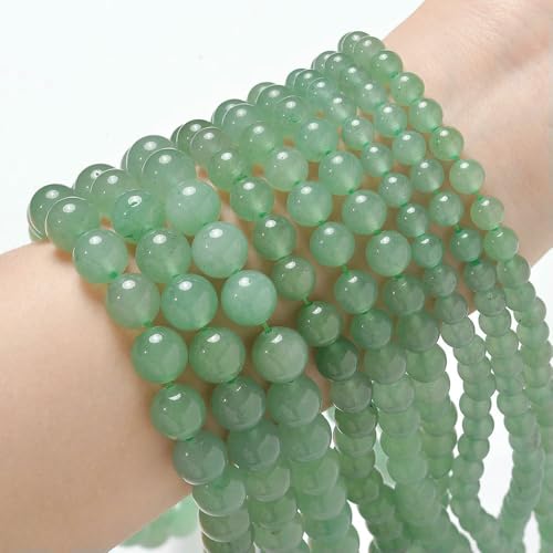 Natural Stone Beads Blue Tiger Eye Agate Turquoise Rose Quartz lapis Jade Round Loose Beads for Jewelry Making DIY Bracelet-Green Aventurine-8mm about 45 pcs von VIEPGJ
