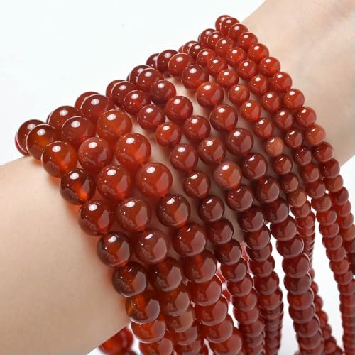 Natural Stone Beads Blue Tiger Eye Agate Turquoise Rose Quartz lapis Jade Round Loose Beads for Jewelry Making DIY Bracelet-Red Agate-8mm about 45 pcs Natural Stone Beads Blue Tiger Eye Agate Turquoise Rose Quartz lapis Jade Round Loose Beads for Jewelry Making DIY Bracelet-Red Agate-8mm about 45 pcs von VIEPGJ