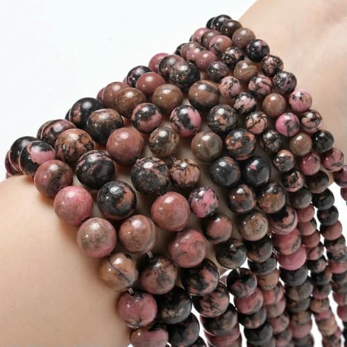 Natural Stone Beads Blue Tiger Eye Agate Turquoise Rose Quartz lapis Jade Round Loose Beads for Jewelry Making DIY Bracelet-Rhodochrosite-8mm about 45 pcs Natural Stone Beads Blue Tiger Eye Agate Turquoise Rose Quartz lapis Jade Round Loose Beads for Jewelry Making DIY Bracelet-Rhodochrosite-8mm about 45 pcs von VIEPGJ