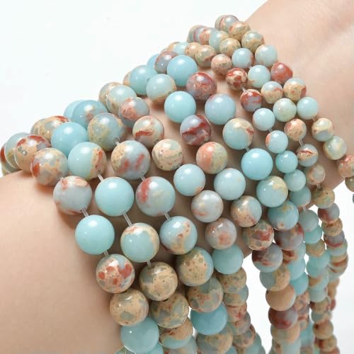 Natural Stone Beads Blue Tiger Eye Agate Turquoise Rose Quartz lapis Jade Round Loose Beads for Jewelry Making DIY Bracelet-Shouhan stone-8mm about 45 pcs von VIEPGJ