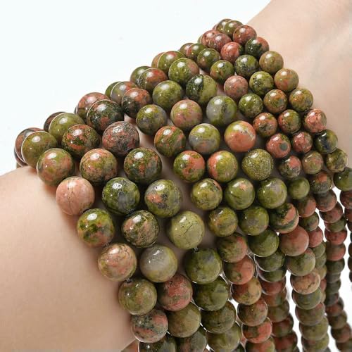 Natural Stone Beads Blue Tiger Eye Agate Turquoise Rose Quartz lapis Jade Round Loose Beads for Jewelry Making DIY Bracelet-Unakite-10mm about 36 pcs Natural Stone Beads Blue Tiger Eye Agate Turquoise Rose Quartz lapis Jade Round Loose Beads for Jewelry Making DIY Bracelet-Unakite-10mm about 36 pcs von VIEPGJ