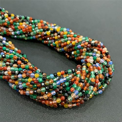 Natural Stone Faceted Crytsal Beads 2 3 4.0mm Round Quartz lapis lazuli Tiger Eye Loose Beads for Jewelry Making DIY Bracelet-Agate-3.0mm about 120pcs Natural Stone Faceted Crytsal Beads 2 3 4.0mm Round Quartz lapis lazuli Tiger Eye Loose Beads for Jewelry Making DIY Bracelet-Agate-3.0mm about 120pcs von VIEPGJ