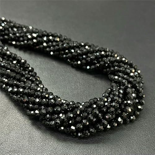 Natural Stone Faceted Crytsal Beads 2 3 4.0mm Round Quartz lapis lazuli Tiger Eye Loose Beads for Jewelry Making DIY Bracelet-Black Spinel-4.0mm about 80pcs von VIEPGJ