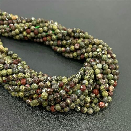 Natural Stone Faceted Crytsal Beads 2 3 4.0mm Round Quartz lapis lazuli Tiger Eye Loose Beads for Jewelry Making DIY Bracelet-Dragon Blood Stone-2mm about 170pcs von VIEPGJ